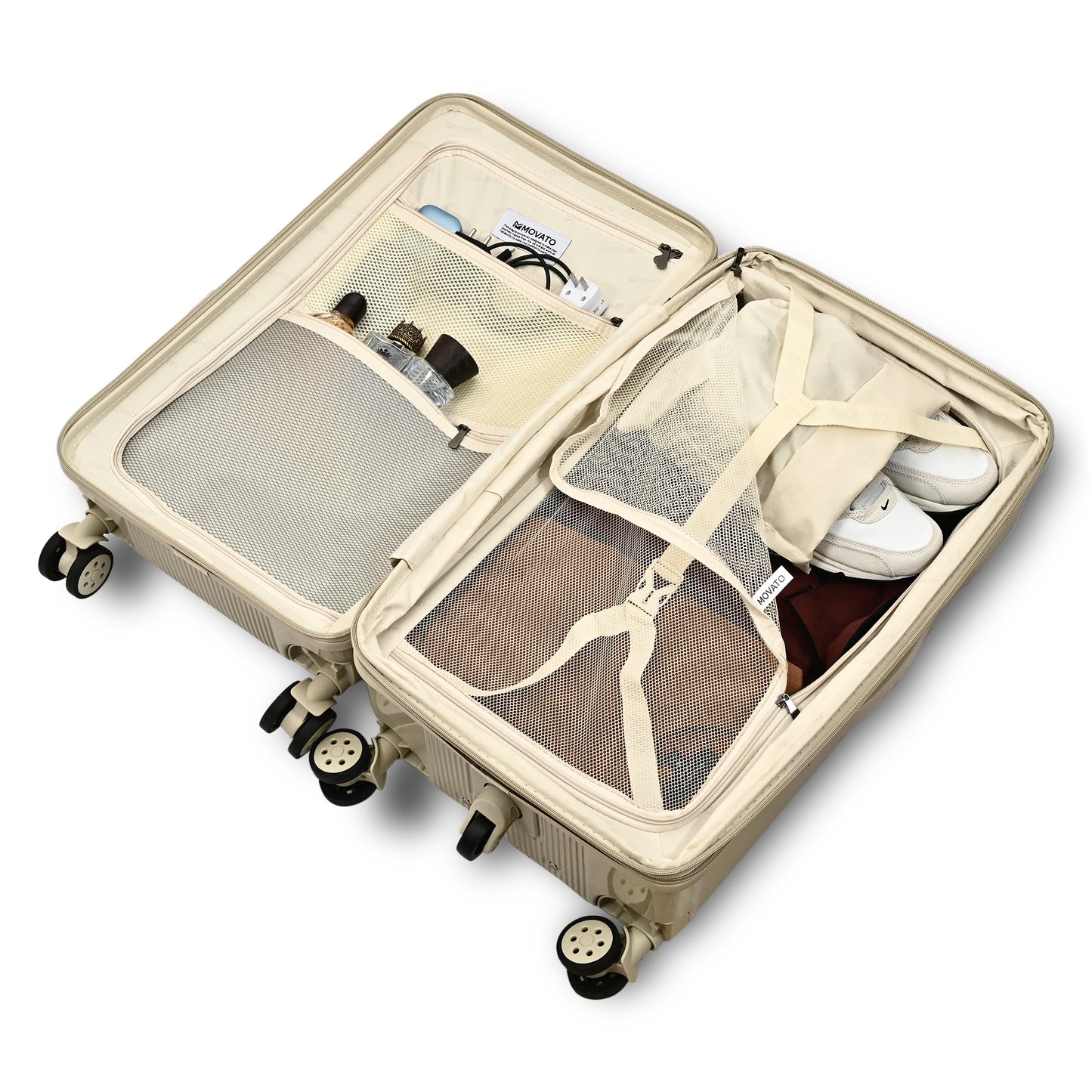 Movato Austin Trolley Bag - Set of 3(Cabin + Medium + Large)