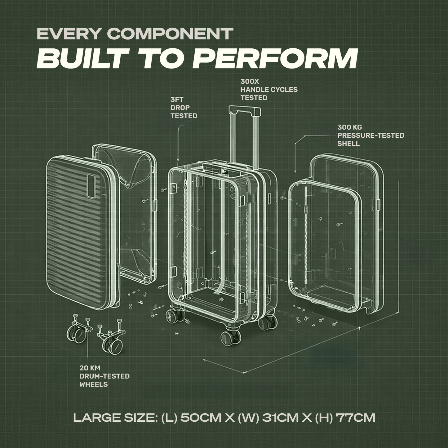 Movato Orlando Trolley Bag - Large (76 cm)