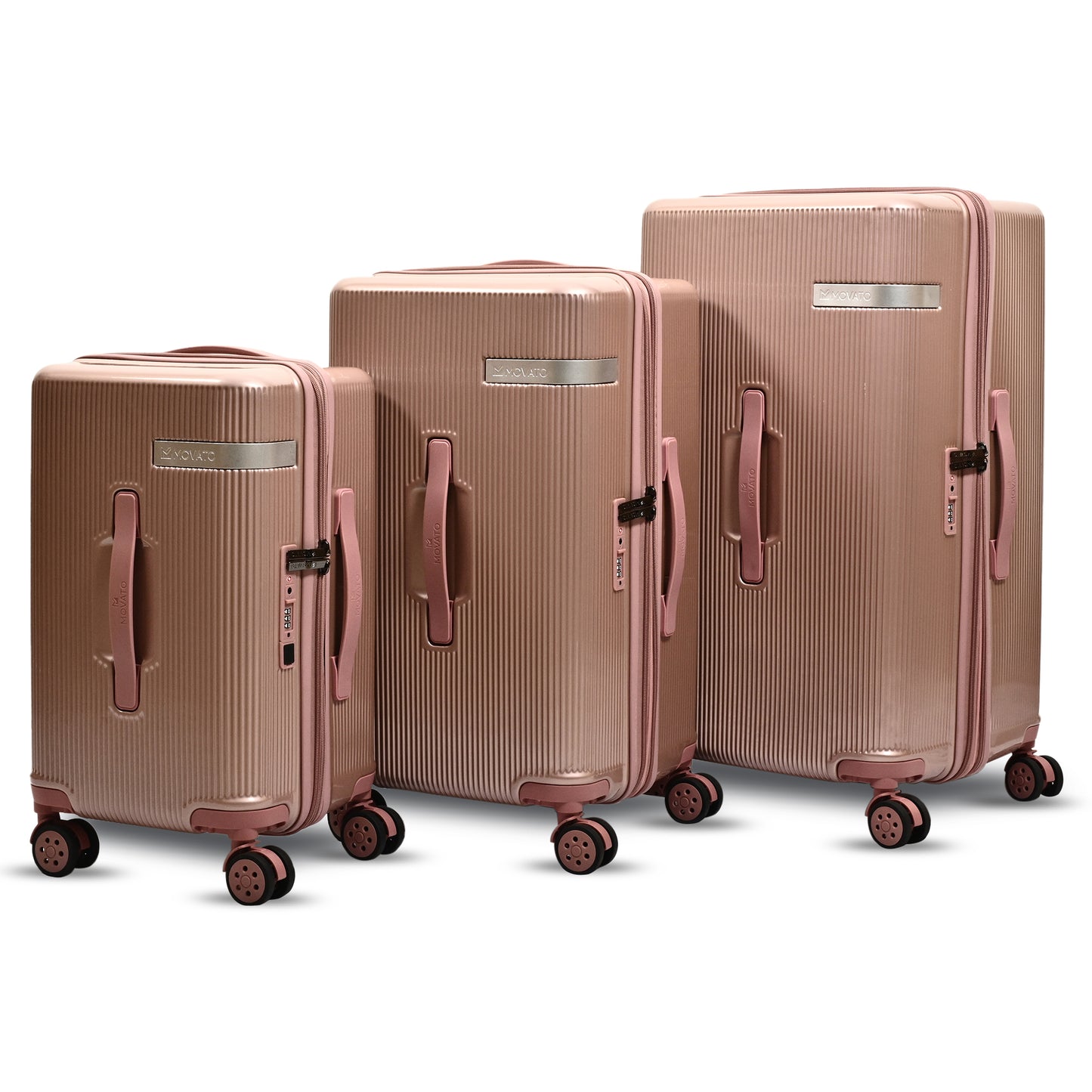 Movato Austin Trolley Bag - Set of 3(Cabin + Medium + Large)