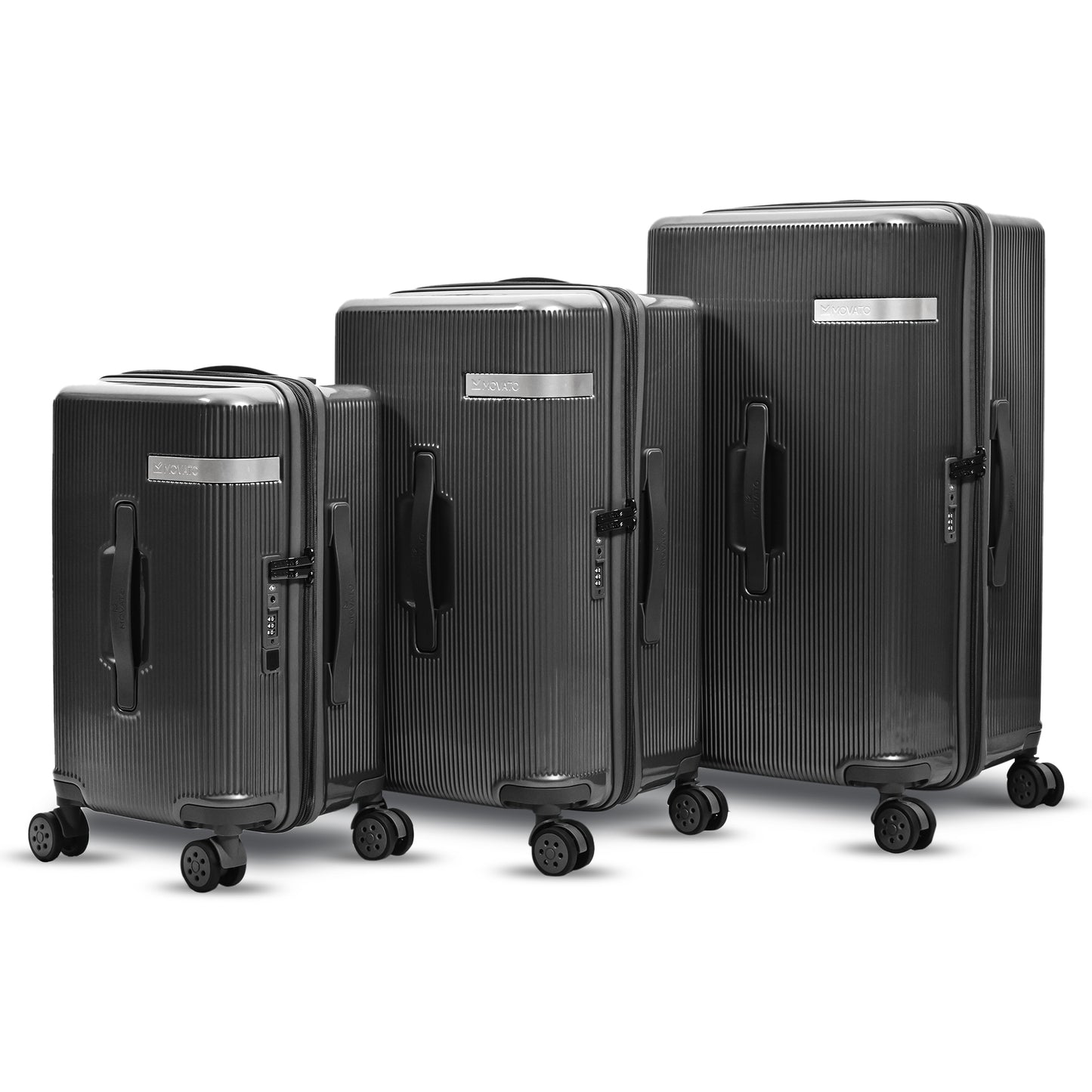 Movato Austin Trolley Bag - Set of 3(Cabin + Medium + Large)