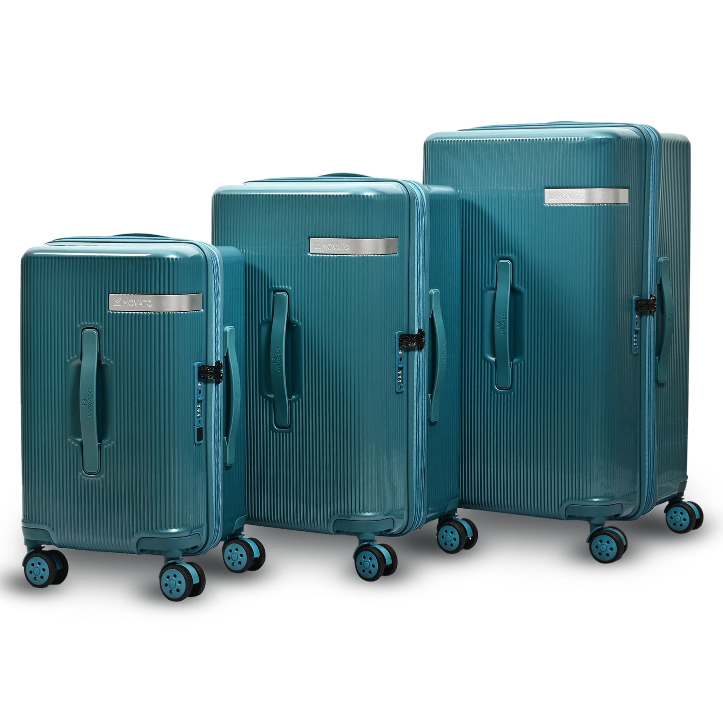 Movato Austin Trolley Bag - Set of 3(Cabin + Medium + Large)