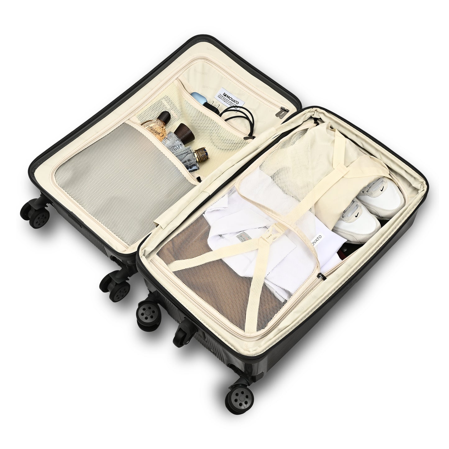 Movato Austin Trolley Bag - Set of 3(Cabin + Medium + Large)