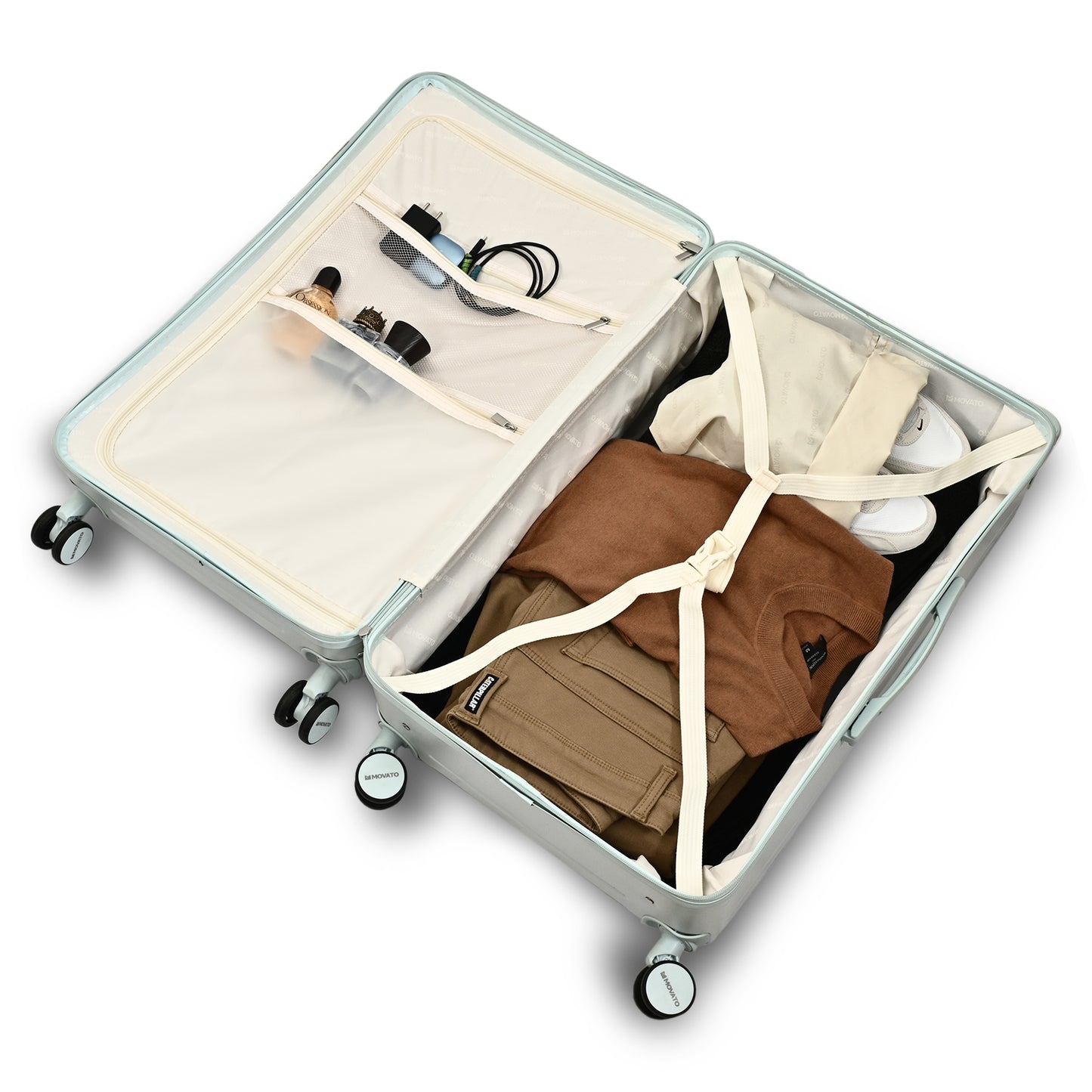 Movato Bizz Trolley Bag - Set of 2 (Cabin + Large)