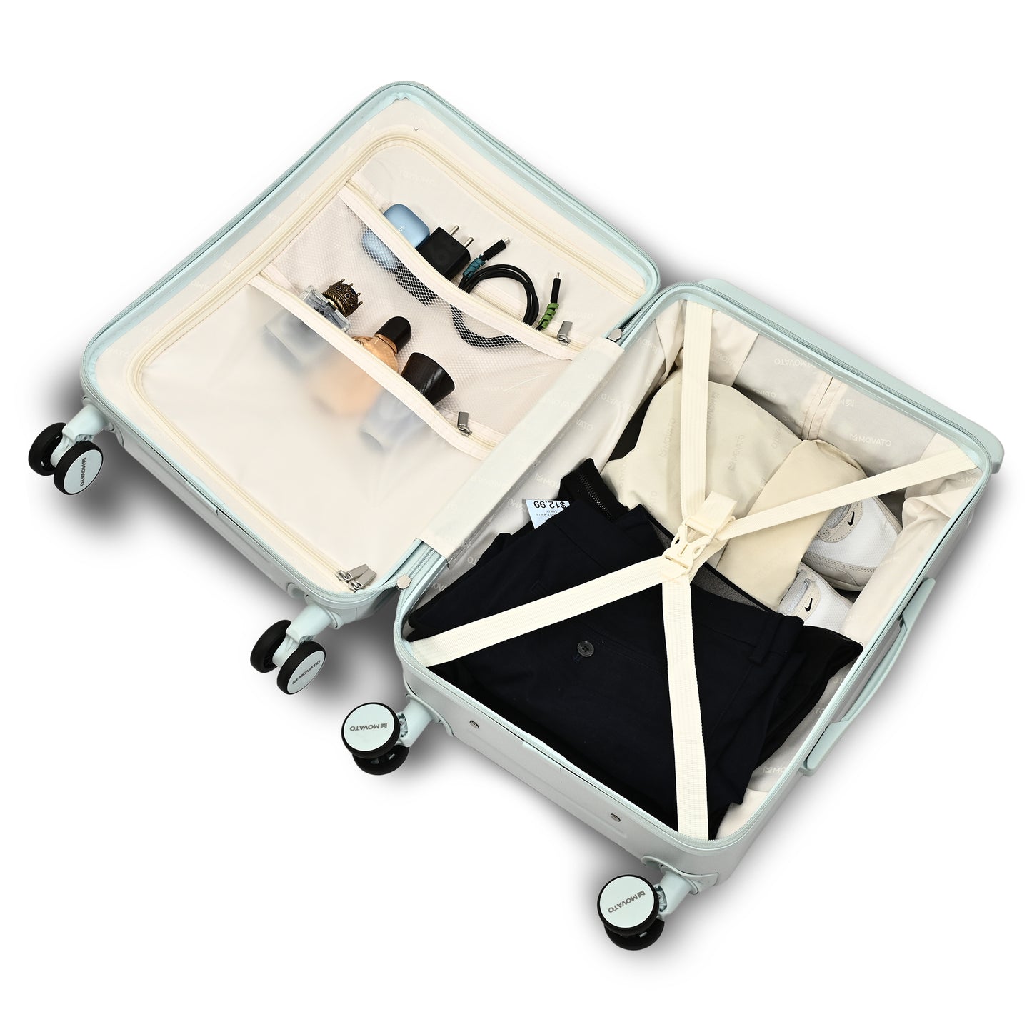 Movato Bizz Trolley Bag - Set of 2 (Cabin + Large)