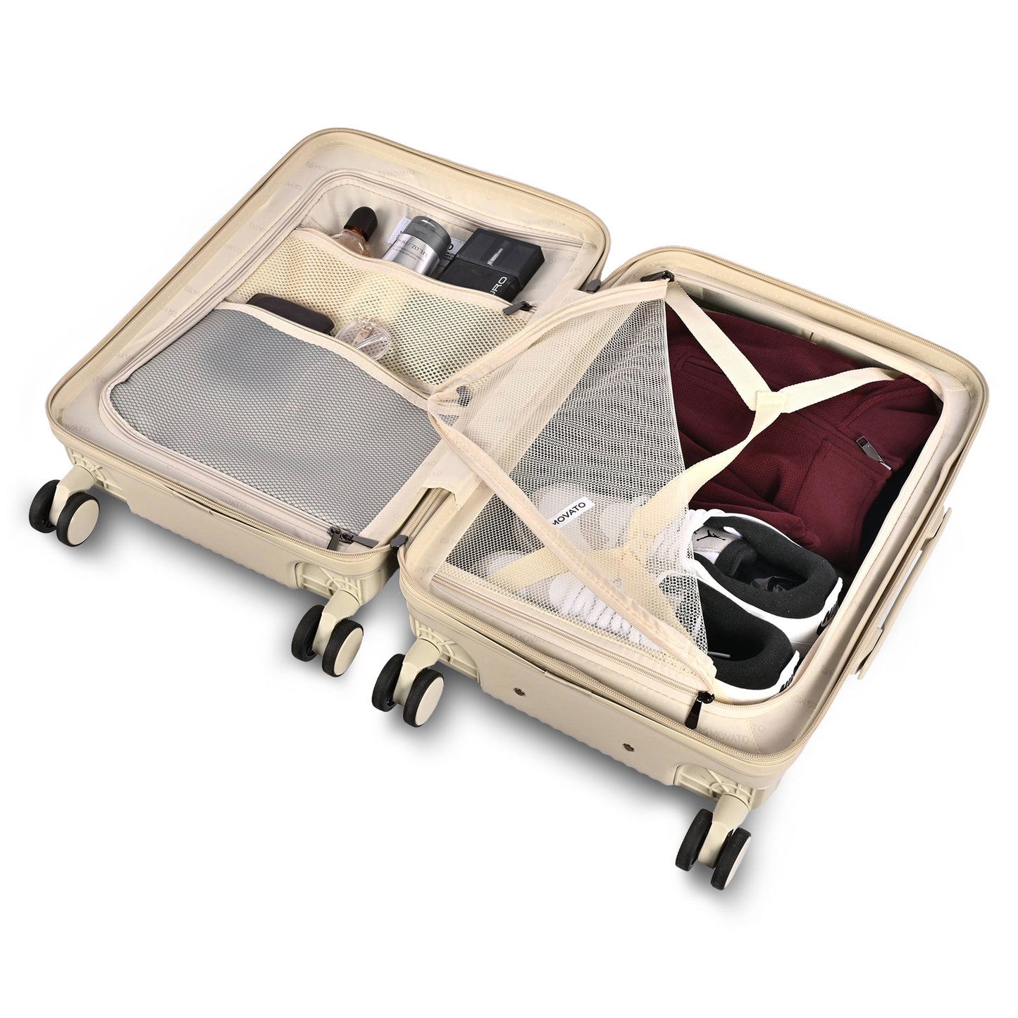 Movato Denver Trolley Bag - Set of 3 - (Cabin + Medium + Large)