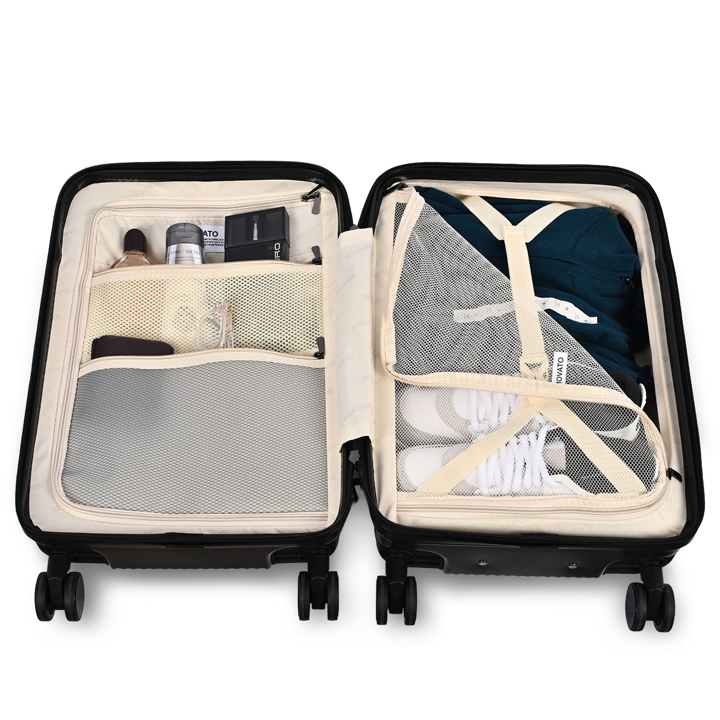 Movato Denver Trolley Bag - Set of 3 - (Cabin + Medium + Large)