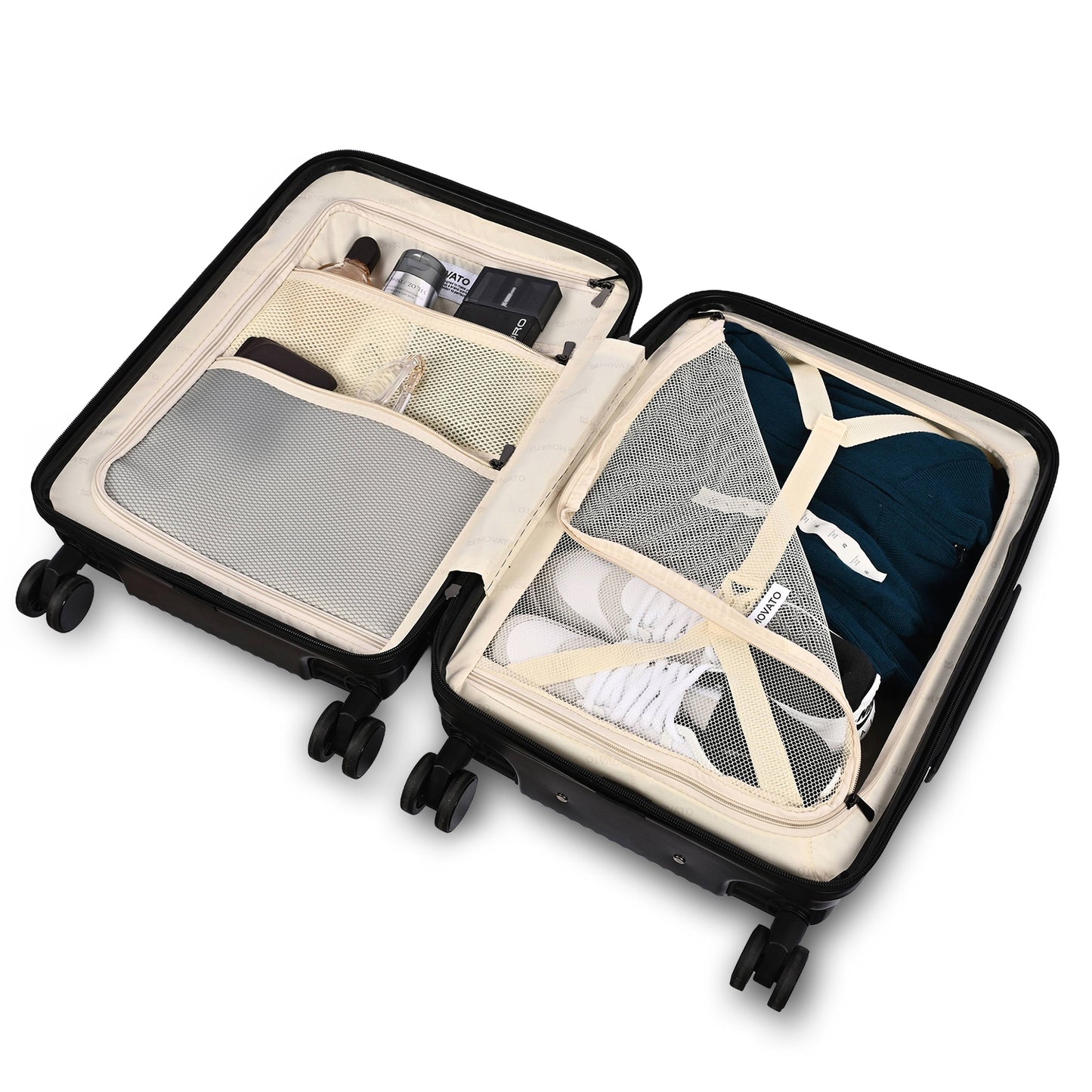 Movato Denver Trolley Bag - Set of 3 - (Cabin + Medium + Large)