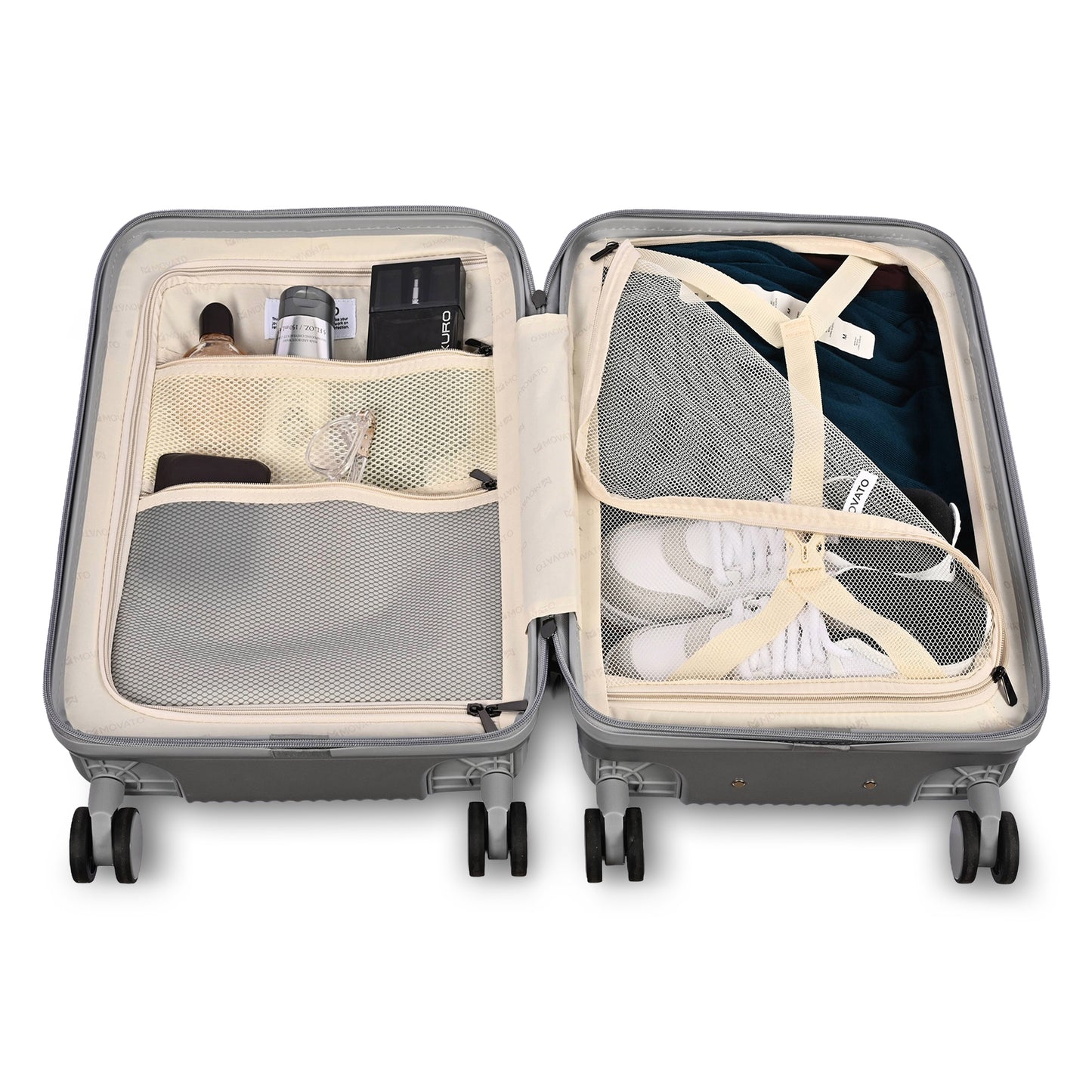 Movato Denver Trolley Bag - Set of 3 - (Cabin + Medium + Large)