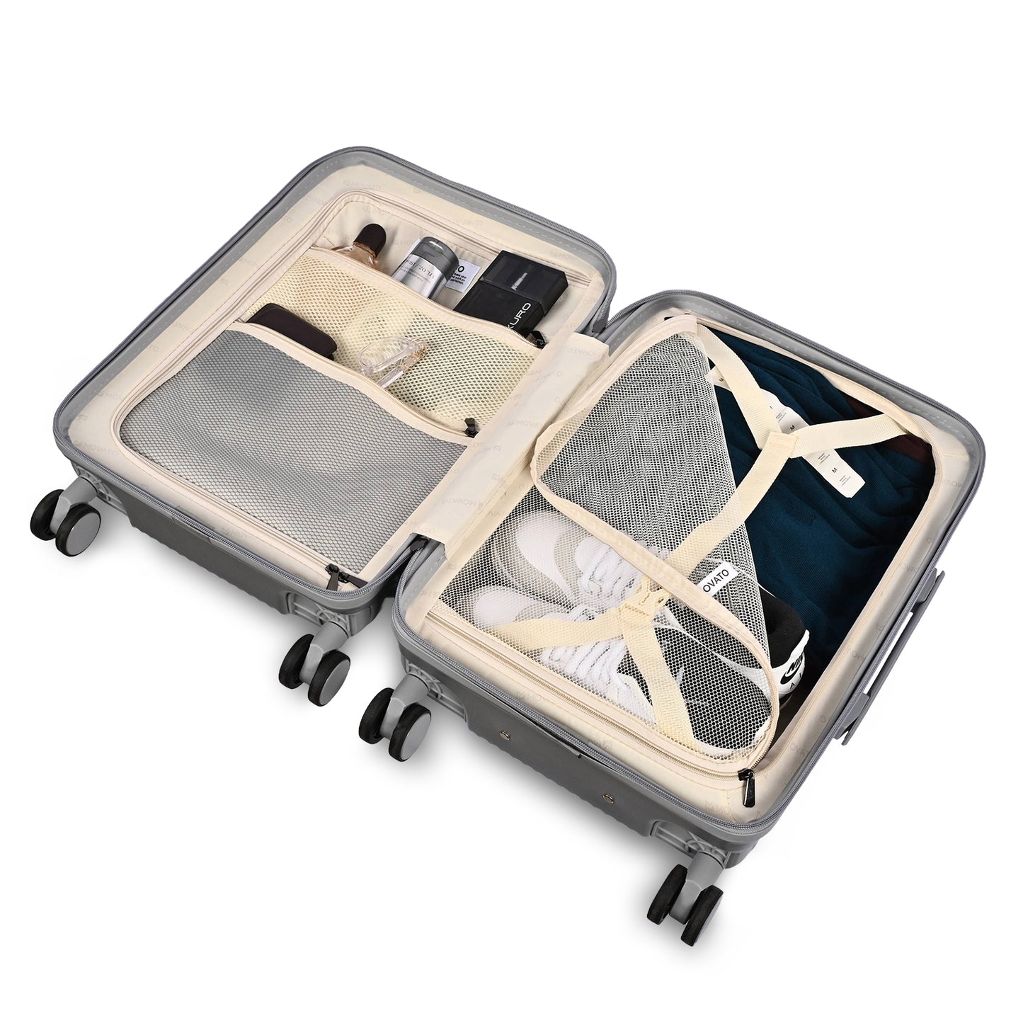 Movato Denver Trolley Bag - Set of 3 - (Cabin + Medium + Large)