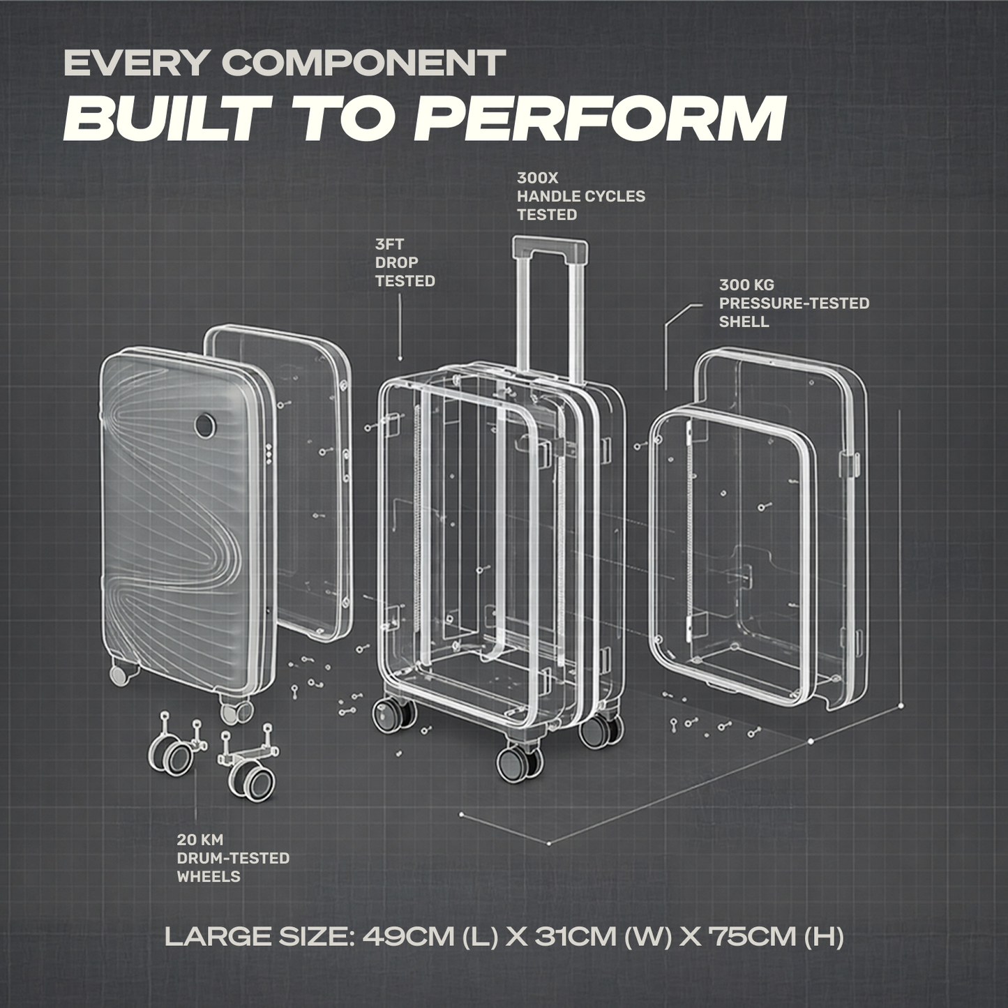 Movato Phoenix Trolley Bag - Set of 3