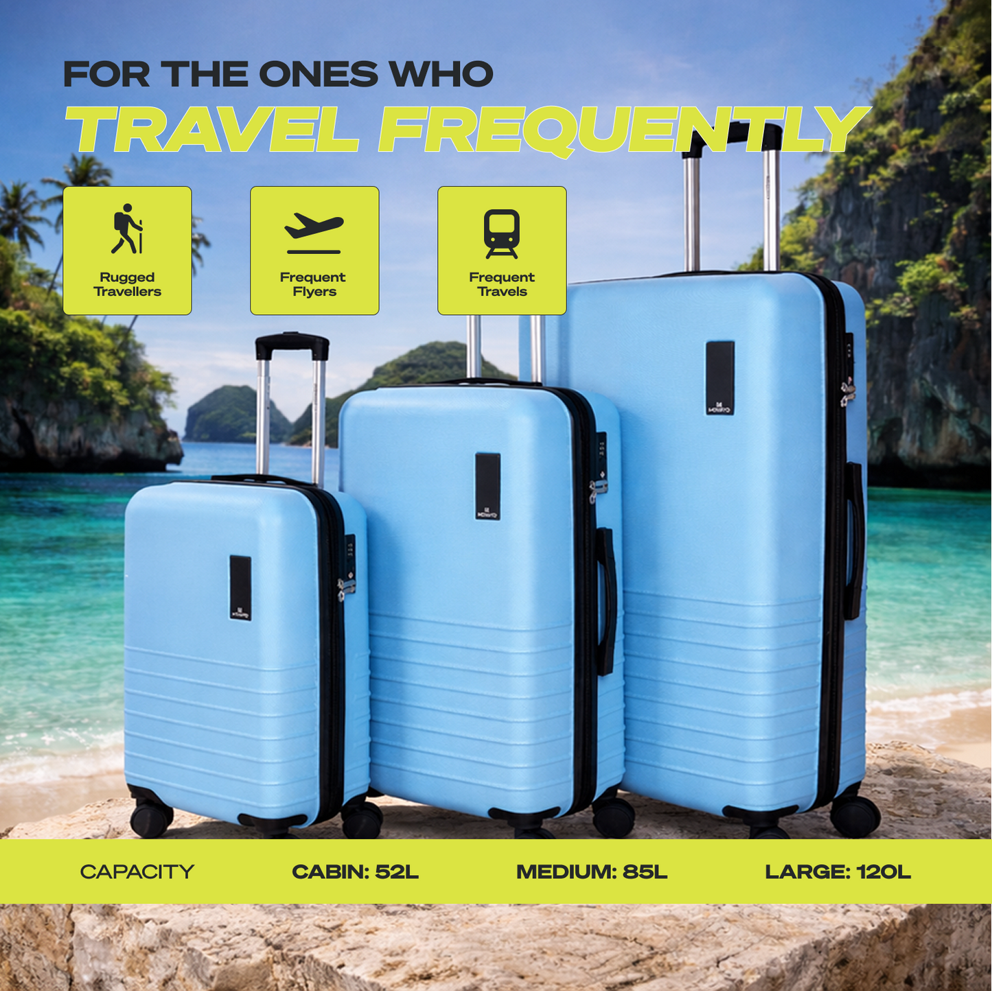 Movato Madison Trolley Bag - Set of 3