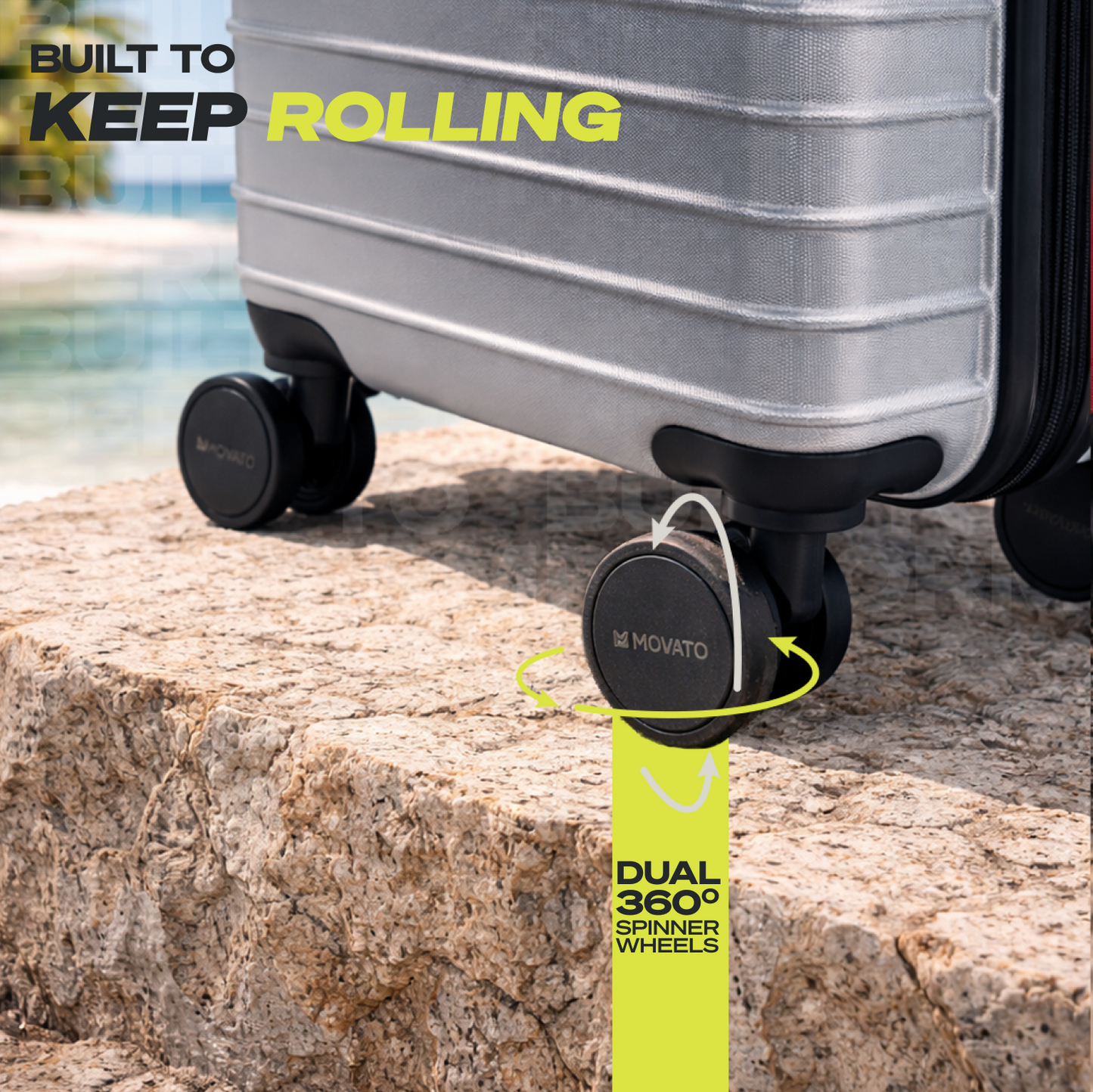 Movato Madison Trolley Bag - Set of 2 (Cabin + Medium)