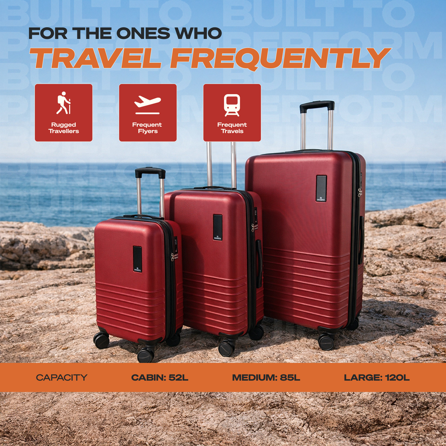 Movato Madison Trolley Bag - Set of 3