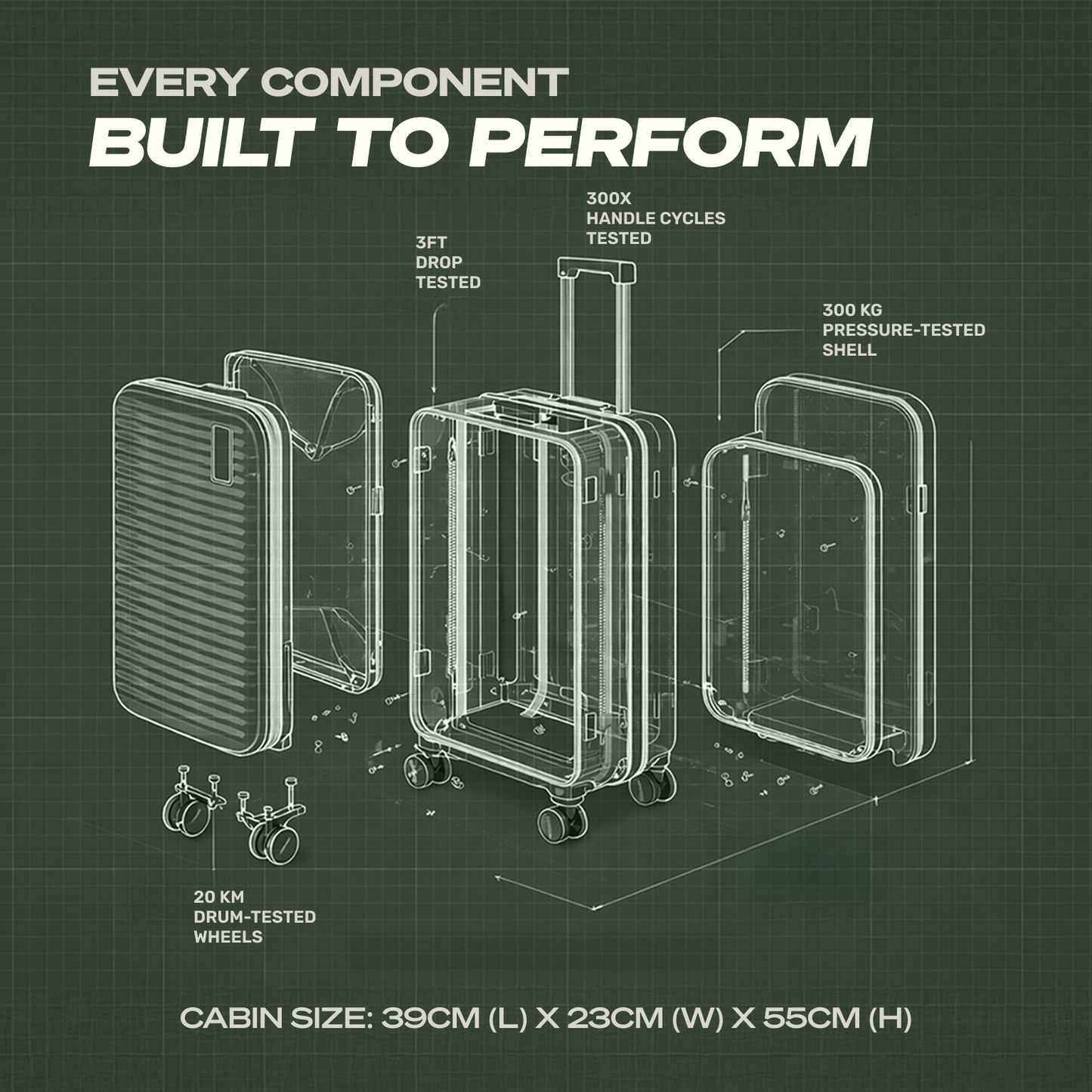 Movato Orlando Trolley Bag - Cabin (55 cm)