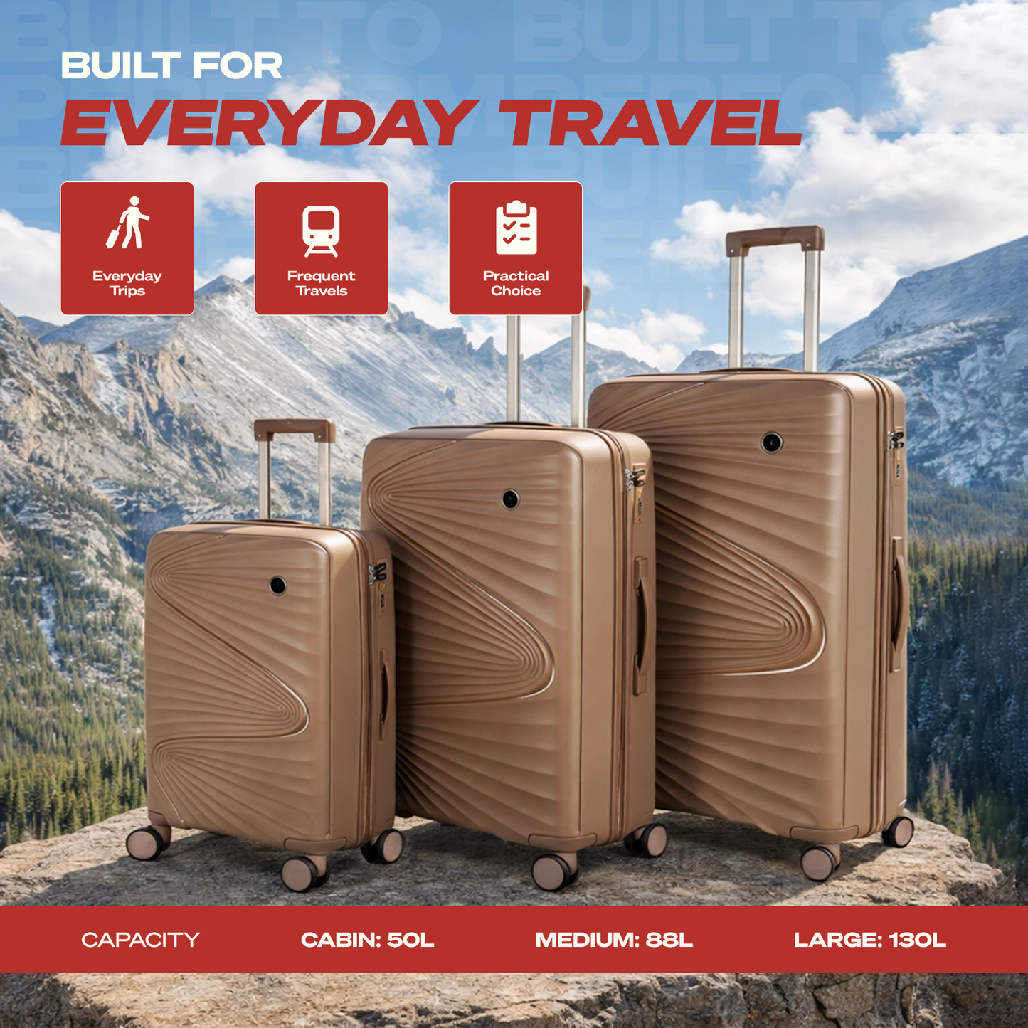 Movato Phoenix Trolley Bag - Set of 3