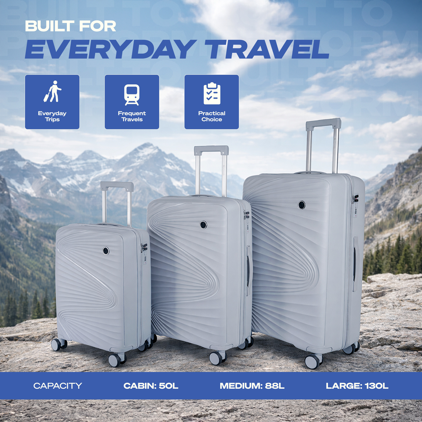 Movato Phoenix Trolley Bag - Set of 3