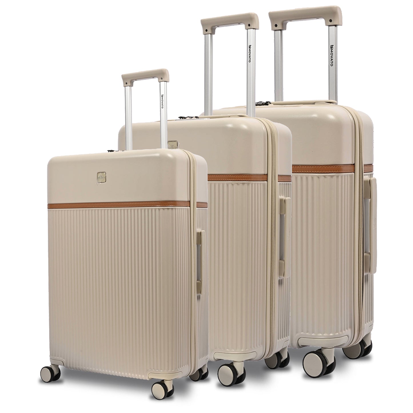 Movato Denver Trolley Bag - Set of 3 - (Cabin + Medium + Large)